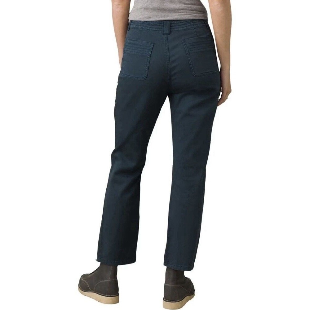 Prana Sancho Slim Pant High Rise Organic Stretch Twill Dark Sky Blue Women 6 NWT - Picture 2 of 8